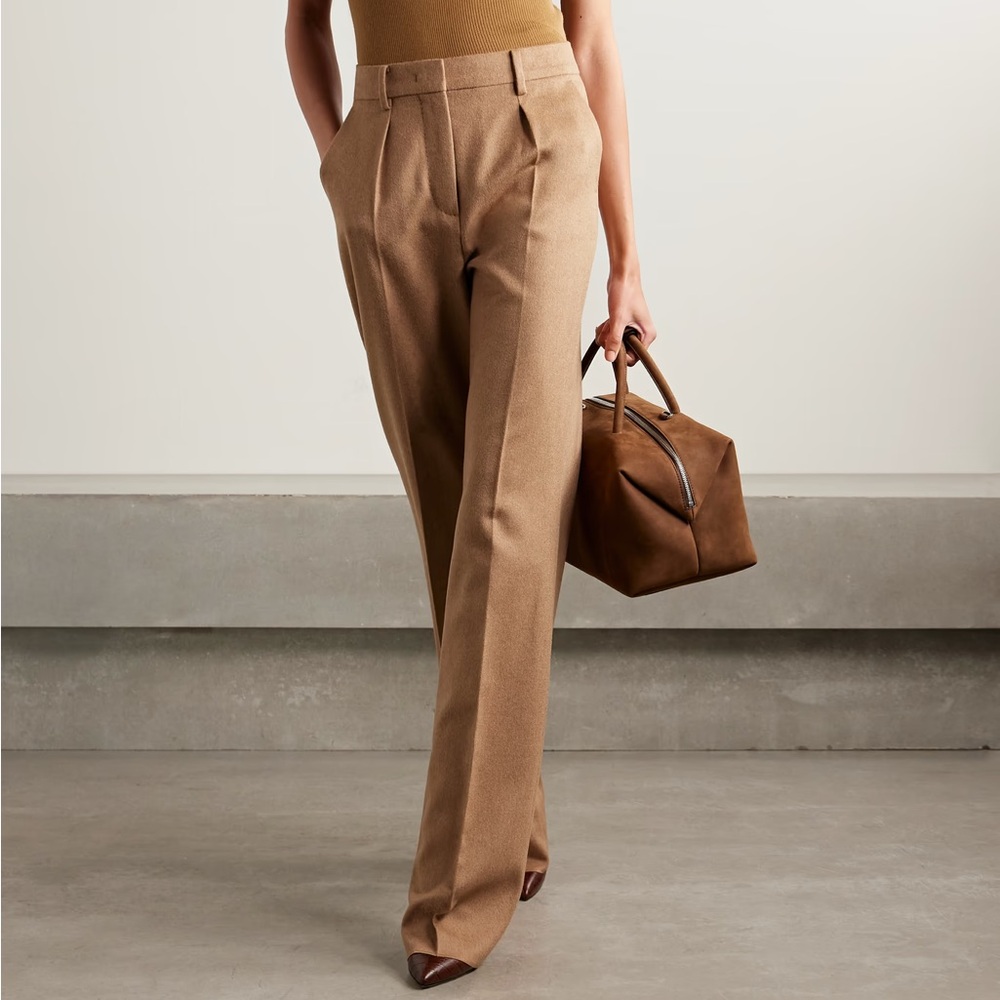 MaxMara Classic Brown Women's Trousers pants CAMEL hair tan